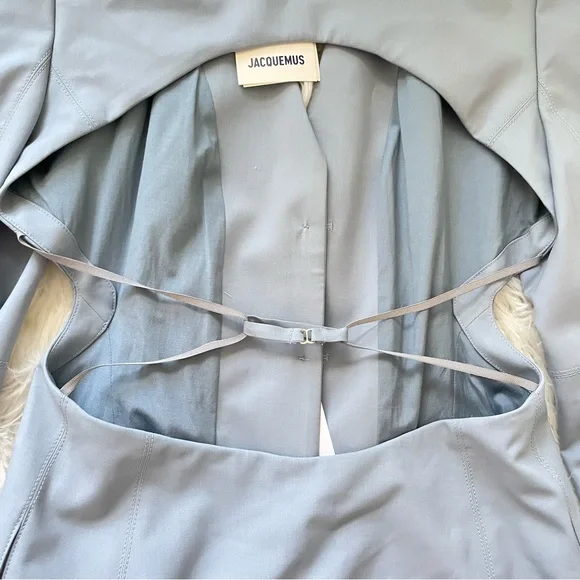 Jacquemus Melo Cutout Blazer Blue Stretch Wool Size 10 NWT - Picture 13 of 16